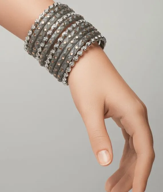 Charcoal Glitz AD Bangle Set